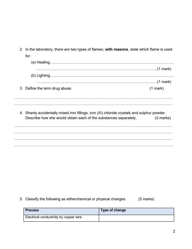 Form 2 Chemistry End of Term 3 Examination 2022 - 1356