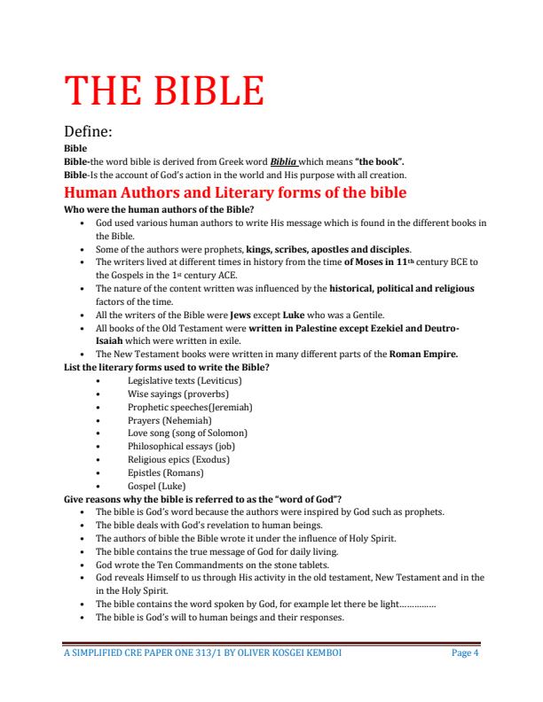 religious education paper 1